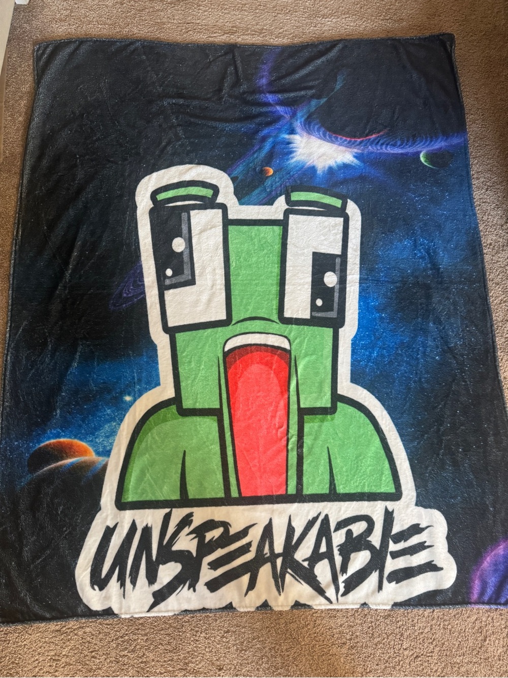 Unspeakable Green Character Plush Throw Blanket